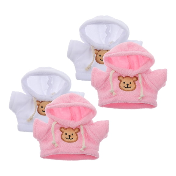 WRISTBIQUE 4pcs Bear Doll Hoodie Dress-up Clothes for Plush Bear Doll and Stuffed Animals Playtime