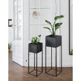 thumbnail image 7 of Kate and Laurel Palade Modern Indoor Plant Stand, Set of 2, Black, Chic Metal Indoor Planter, 7 of 7