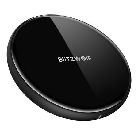 Ultra Slim QI Wireless Charger ,BlitzWolf Wireless Charging Pad with LED for iPhone 8 / 8plus, iPhone X, Galaxy S7 / S6 / Edge / S9 Plus, Note 5 8, Nexus (Best Nexus Wireless Charger)