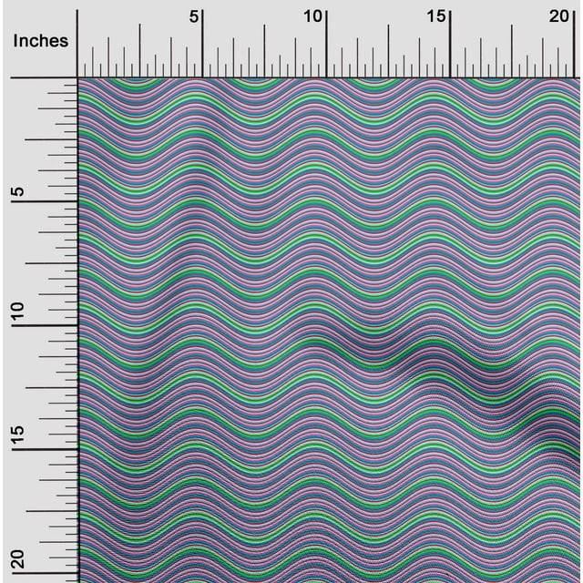 oneOone Silk Tabby Fabric Serpentine Stripe Printed Craft Fabric BTY 42 Inch Wide