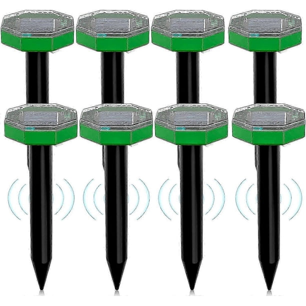 26-27 Mole Repeller,Ultrasonic Snake Repeller,8 Pieces Solar Mole Repellent,Outdoor Snake Repellent IP65 Waterproof,Repels Moles,Snakes,Gophers,Cats,D