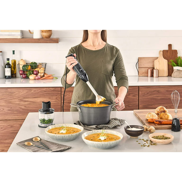 Braun MQ7035X 3-in-1 Immersion Hand, Powerful 500W Stainless Steel Stick  Blender Variable Speed + 2-Cup Food Processor, Whisk, Beaker, Faster, Finer  Blending, M…