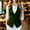 Green, variant on Women's Vests, Tailored Suit Button Down V Neck with Pockets, Solid Color Sleeveless Business Casual Office Work Daily Wear