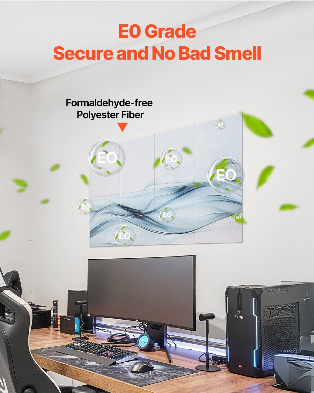 8 Pack Self Adhesive Acoustic Panels 47.24x23.62x0.4 Inch Soundproof Wall Tiles Decorative Sound Dampening Boards for Home Office Studio Gaming Room Theater