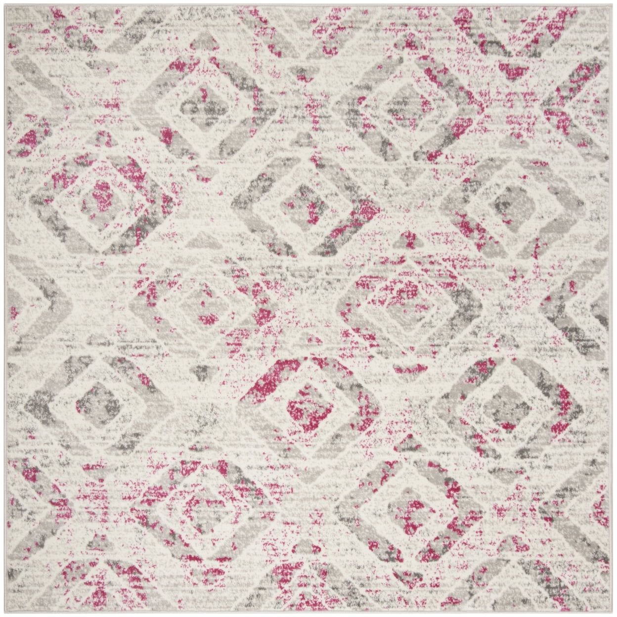 SAFAVIEH Skyler Salim Geometric Area Rug, Ivory/Pink, 5'1" x 7'6"