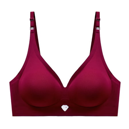 Wireless Bras for Women  Xunlbb Woman s Solid Color Hollow Out Mesh Thin Style Ventilate Bra Without Steel Rim(Wine S)