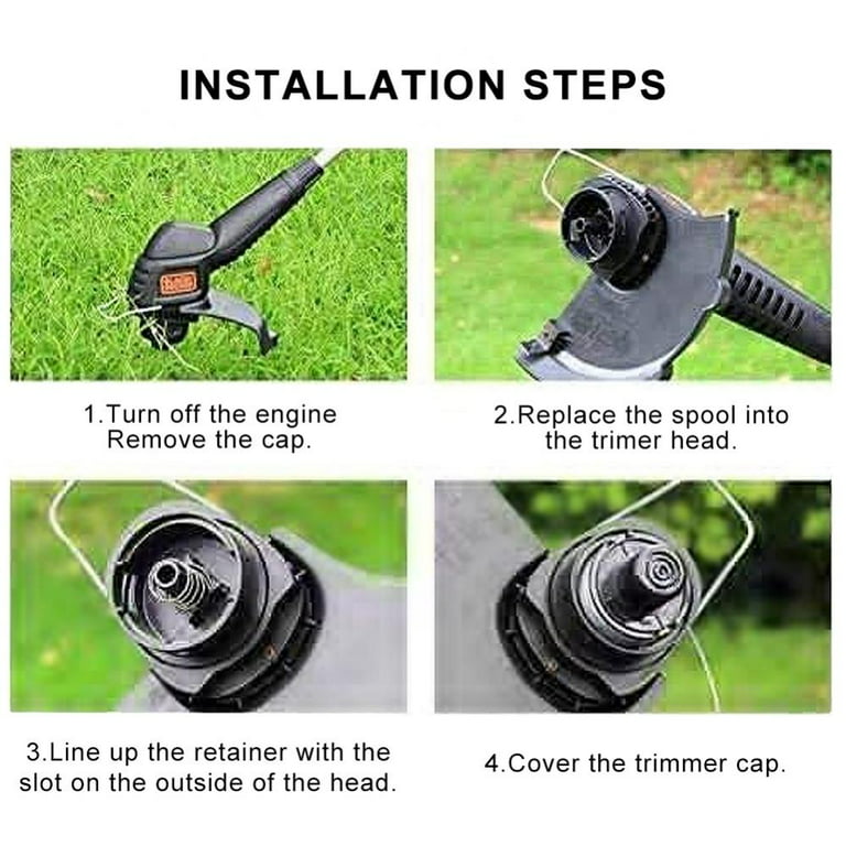 Weed Eater Spool Compatible with Black+Decker RS136 0.65 Inch Line String  Trimmer Generic Autofeed System Replacement Spool (1 Spool,1 Cap,1 Spring)