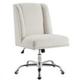 thumbnail image 1 of Linon Chaise de Bureau Pivotante Rembourrée en Sherpa Crème, 1 of 15