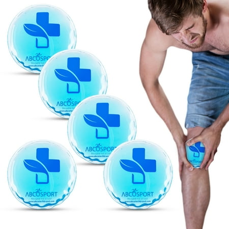 Round Reusable Gel Ice Packs – Set of 5 Small Gel Ice Packs – Ideal for Cold or Hot Therapy - No Leaks, No Drips - Microwaveable - Effective Pain Relief, Sinus Relief, Swelling Control And