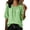 Green, variant on Women's Blouse Flowy Round Neck 3/4 Sleeve Solid Casual Basic Loose Tops Summer Lightweight Soft Puff Sleeve Smocked Cuffs Blouse, Black L