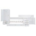 thumbnail image 2 of Twin Solid and Stable Wooden Bunk Bed with Trundle, Cabinet, Wardrobe, Desk and Drawers (White), 2 of 16