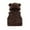 Brown, variant on Boy's Girl's Sherpa Fleece Vest Bear Ears Shape Full Zip Hooded Winter Warm Lightweight Windproof Sleeveless Jacket Khaki 2-3 Years
