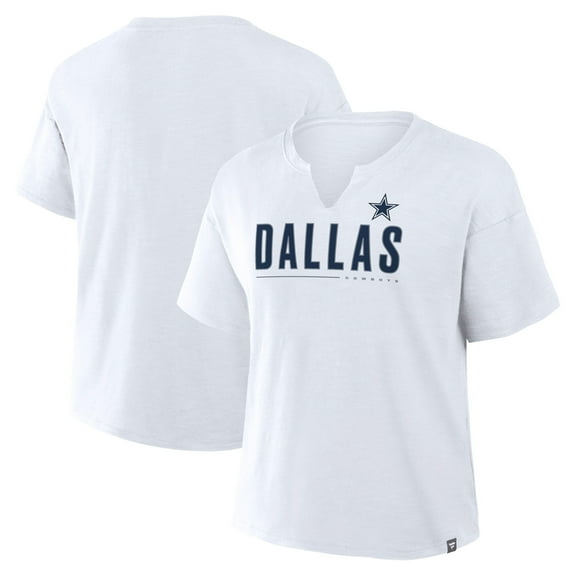 Women's Fanatics White Dallas Cowboys Redzone Slub Boxy T-Shirt