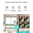 thumbnail image 4 of Window Privacy Film Tropical Leaves Floral Stained Glass Window Film Decorative Sun Block Window Cover Summer Botanical Flowers Plants Window Clings Static Adhesive Sticker for Bathroom 23.6"x59", 4 of 7