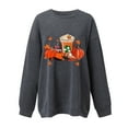 thumbnail image 3 of PUYAHG Casual Sweatshirts for Women Cute Halloween Long Sleeve Crewneck Pumpkin Maple Leaf Print Sweater Fall Winter Loose Fit Pullover Tops Grey,XL, 3 of 3