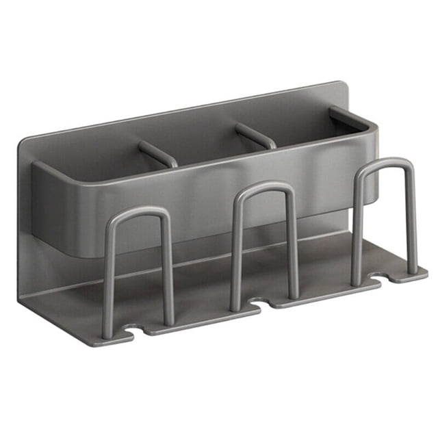 Soporte de pared para cepillo de dientes eléctrico, organizador de aluminio con 3 ranuras para cepillos de dientes, estante de almacenamiento para baño montado en la pared para cepillos de dientes y