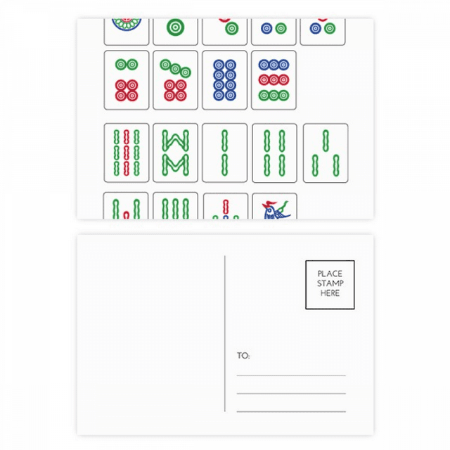 Chinese Culture Mahjong Chess Game Postcard Set Birthday Mailing Thanks Greeting Card