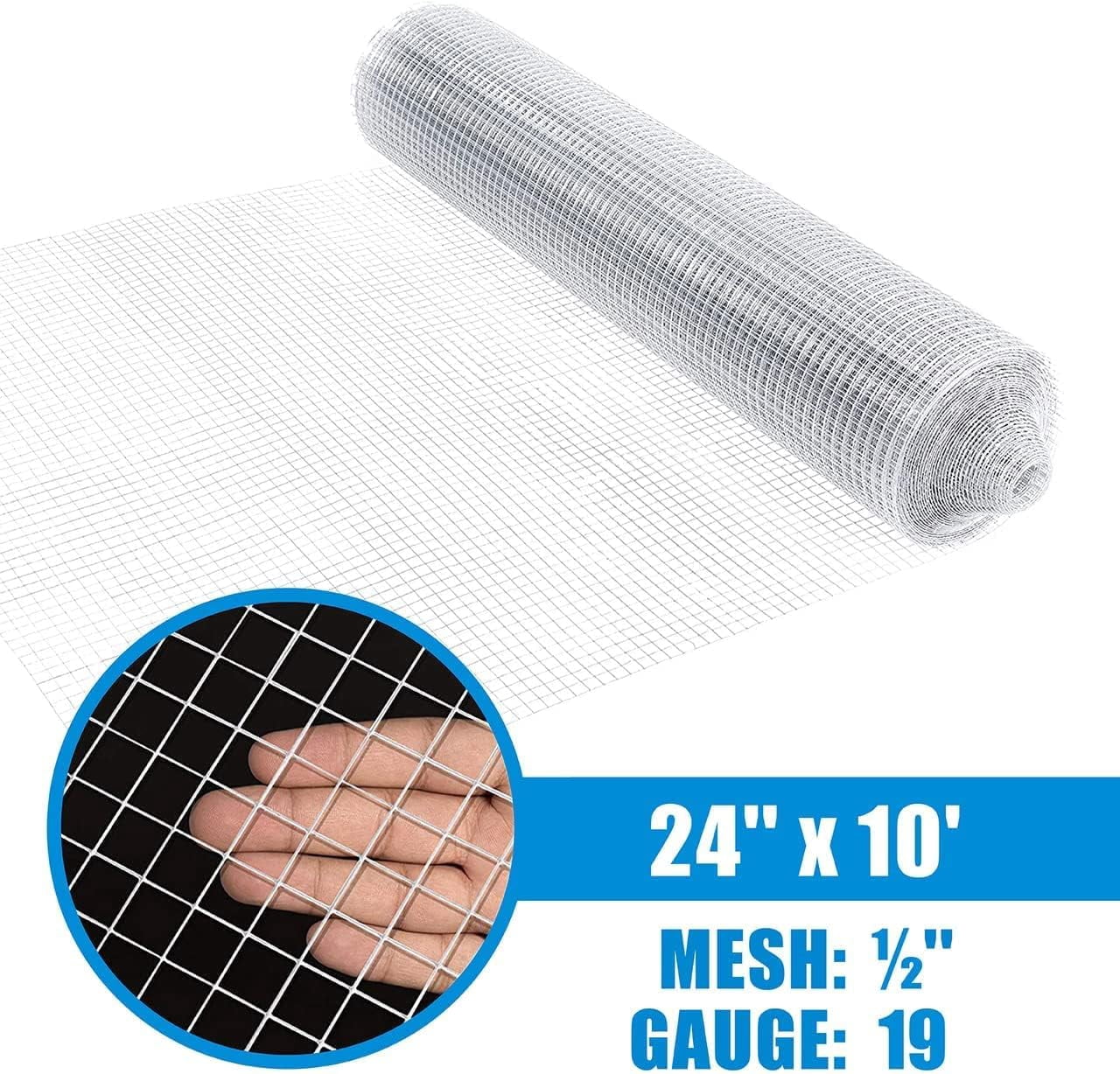 Fencer Wire 19 Gauge Galvanized Hardware Cloth with Mesh Size 1/2" x 1/2" (2 ft. x 10 ft.)