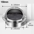 thumbnail image 1 of MYG Grille Ronde de Sortie d'Air en Acier Inoxydable pour Mur Extérieur, Chauffage Refroidissement, Couvercle d'Évent, 1 of 8