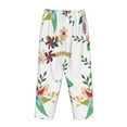 thumbnail image 5 of Disketp Pretty Floral With Leaves Print Women'S Comfy Pajama Pants Casual Drawstring Palazzo Lounge Wide Leg Pants, 5 of 9