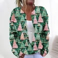 thumbnail image 1 of Cárdigan informal de punto con estampado navideño para mujer, chaqueta con botones y abrigo para mujer, 1 of 5