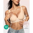 thumbnail image 2 of Bra OEAK Deep V para mujer, inalámbrico, cómodo soporte, color beige, talla M, 2 of 7