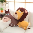 thumbnail image 4 of Peluche de animales Kawaii de la selva para niños, almohada suave de felpa de 80cm, León, Tigre, jirafa, vacas, hipopótamo, 4 of 5