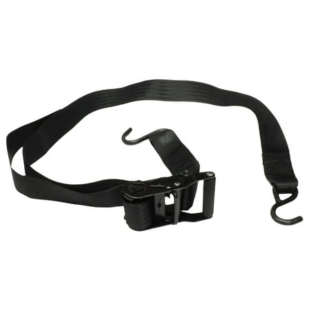 Muddy Heavy-Duty 6ft Ratchet Strap, includes 2-Vinyl-Coated Steel Hooks, Black TA020