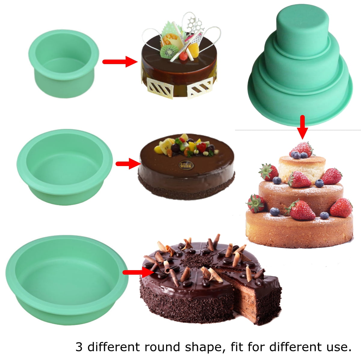 Details about   3Pcs/Set Silicone Bread Baking Mold Cake Toast Form Baking Cake Pans Dishes Tray 