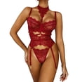thumbnail image 1 of Conjuntos De Lencería De Encaje, Encantador Cuello En V Push Up Slim Ligueros Conjuntos De Lencería Transpirable Para Mujer Para El Hogar ANGGREK Otros, 1 of 8