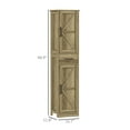 thumbnail image 3 of KWUXIN Farmhouse Linen Closet with Drawer, 67" Tall Bathroom Storage Cabinet with Barn Doors & Adjustable Shelves, Gray, 3 of 9