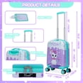 thumbnail image 2 of Kids Caary on Luggage Sets with Wheels Travel Suitcases for Girls with Travel Pillow School Backpack 6-12 Years Old 16 Inch Purple Cat, 2 of 7