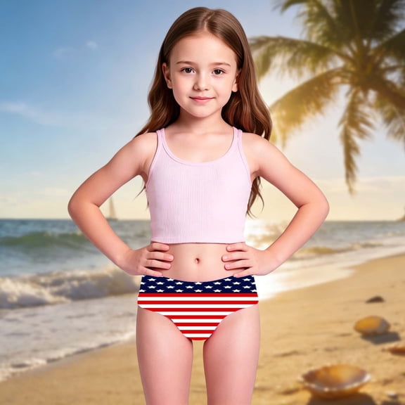 Girls Swimsuits Quick Dry Elastic Graphic Print Brief Underwear for Beach Bathing Suits for Girls Red 3 Years-4 Years