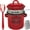 red, variant on 46oz Grease Container with Strainer, Oil Keeper Can for Bacon with Silicone Spatula, Butter jar, Crackle Glaze Fat Container Keeper with Easy-Grip Handle (White*1pcs)