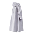 thumbnail image 3 of Poncho de lluvia de cobertura total de tela Oxford con capucha, impermeable para montar a caballo, capa de lluvia Gris M, 3 of 8