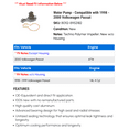 thumbnail image 2 of Water Pump - Compatible with 1998 - 2000 Volkswagen Passat 1999, 2 of 2