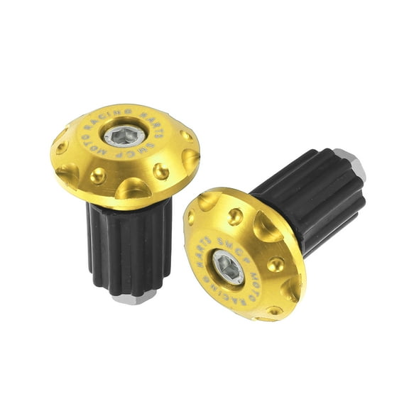 7/8" 22mm Motorcycle Hand Grips Handlebar End Slider Caps Plugs Aluminum Alloy Gold Tone 1 Pair