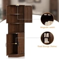 thumbnail image 4 of Vabches Farmhouse 64.8'' Tall Corner Cabinet with 4 Doors and 5 Storage Shelves for Kitchen, Living Room, Brown, 4 of 8