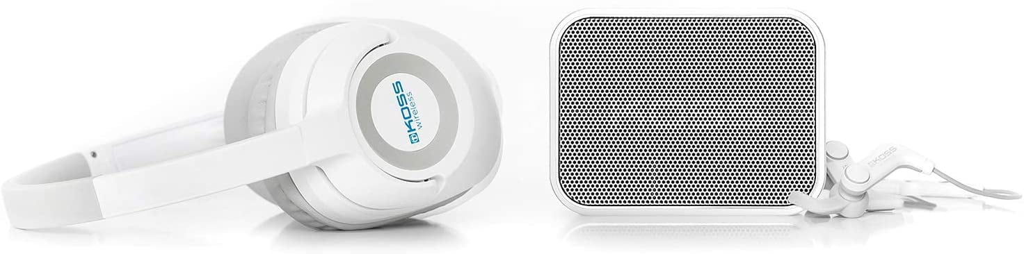 Koss Wireless Bluetooth Bundle White, BT539iW Over-Ear Headphone with  Remote and in-line Microphone, BTS1W Portable Speaker, BT190iW Earbuds with  in-Line Microphone and Touch Controls | Walmart Canada