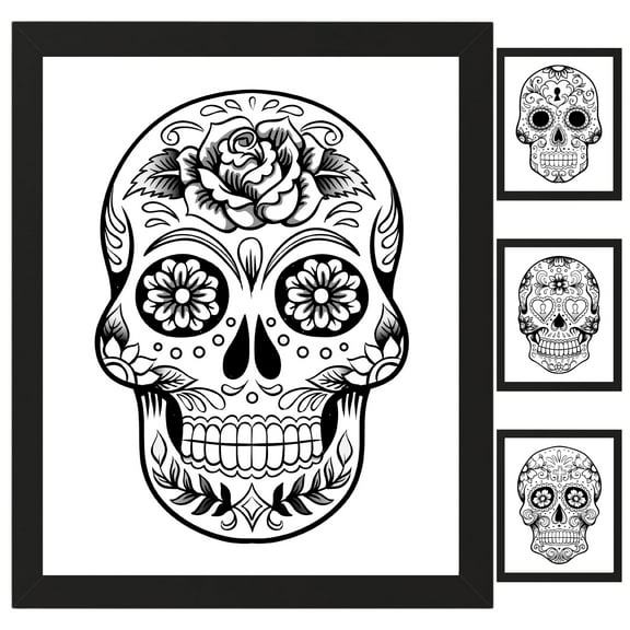 TheNameStore Skull Decor Art Prints, Unframed, 8.5 x 11, 4 Pack