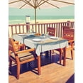 thumbnail image 2 of Fsddascl Watercolor Feather Outdoor Tablecloth - 60x120 Inch Rectangle Dining Table Cover, Vintage Country Wooden Grain Art Waterproof Outdoor Table Cloth with Umbrella Hole & Zipper for Patio, 2 of 7