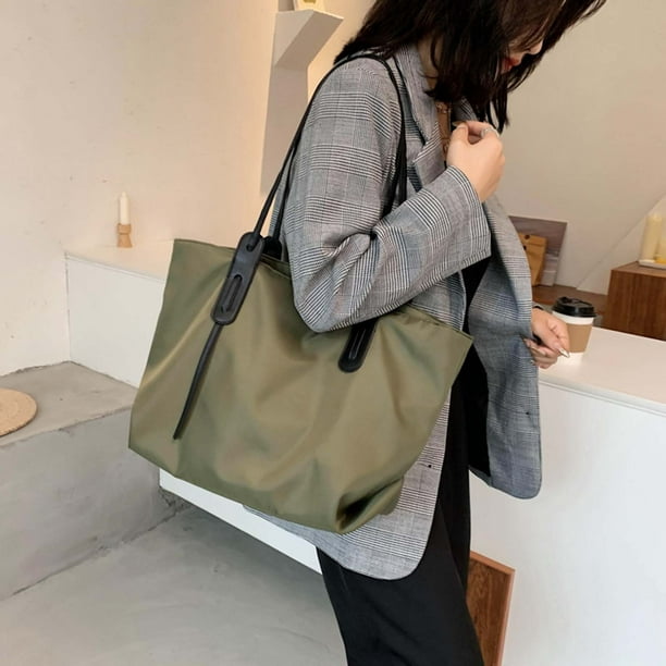 Bolso de hombro de tela de gran capacidad, bolso de mano portátil para estudiantes, bolso de mano moderno para chicas que van al trabajo