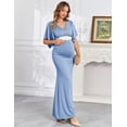thumbnail image 2 of Vestido largo de maternidad AISWI con faja de flores azul claro, 2 of 6