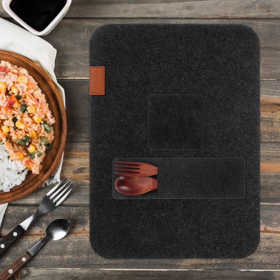 ELAYARD 4 Sets Dark Grey Felt Placemats with Non- for Dining Table, Party, Banquet, and Home Decor