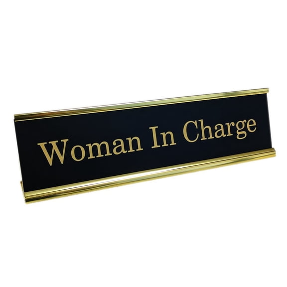 All Quality Woman In Charge - Desk Plate Gag Gift For Boss