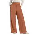 thumbnail image 6 of Women's Pants Fashion Workout Wide Leg Elastic Waist Sweat Fashion Line Loose Fall Casual Basic Trousers Casual Pants For Women, 6 of 7