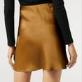 thumbnail image 6 of vigerkar Women's Summer Elastic High Waist Satin Skirt A-Line Short Skirts Gold, S, 6 of 6