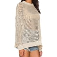 thumbnail image 2 of Long Sleeved Women Hollow Out Casual Loose Knit Sweater Tops, 2 of 4