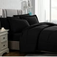 thumbnail image 2 of American Home Collection Comforter Set - Extra Soft Microfiber - 3 Piece Comforter and Pillow Shams Set - Full/Queen, Black, 2 of 8