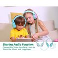 thumbnail image 2 of Auriculares para niños con micrófono, Riwbox CS6, plegables, estéreo, con control de volumen y función de compartición. (Azul y verde), 2 of 3